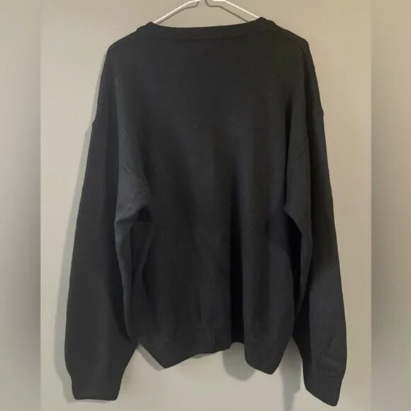 Adonis size M Classic Black Men's Sweater, wool blend, simple - Picture 4 of 4